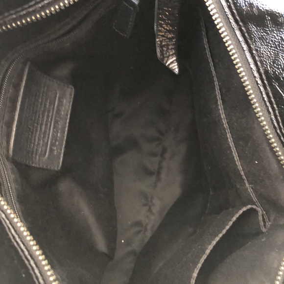 Coach C1276-F19818 Womens Handbag Size L Black Monogram Satchel Leather Purse - Picture 3 of 6